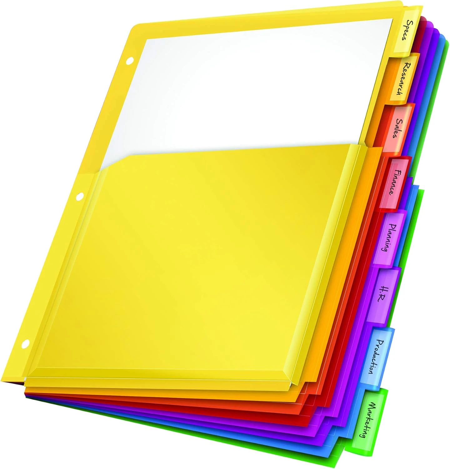 Oxford Expanding Plastic Binder Dividers, Divider for 3 Ring Binder, Flexible Fr