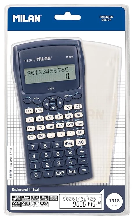 MILAN® Blister Pack Scientific Calculator M240 Series 1918, Blue